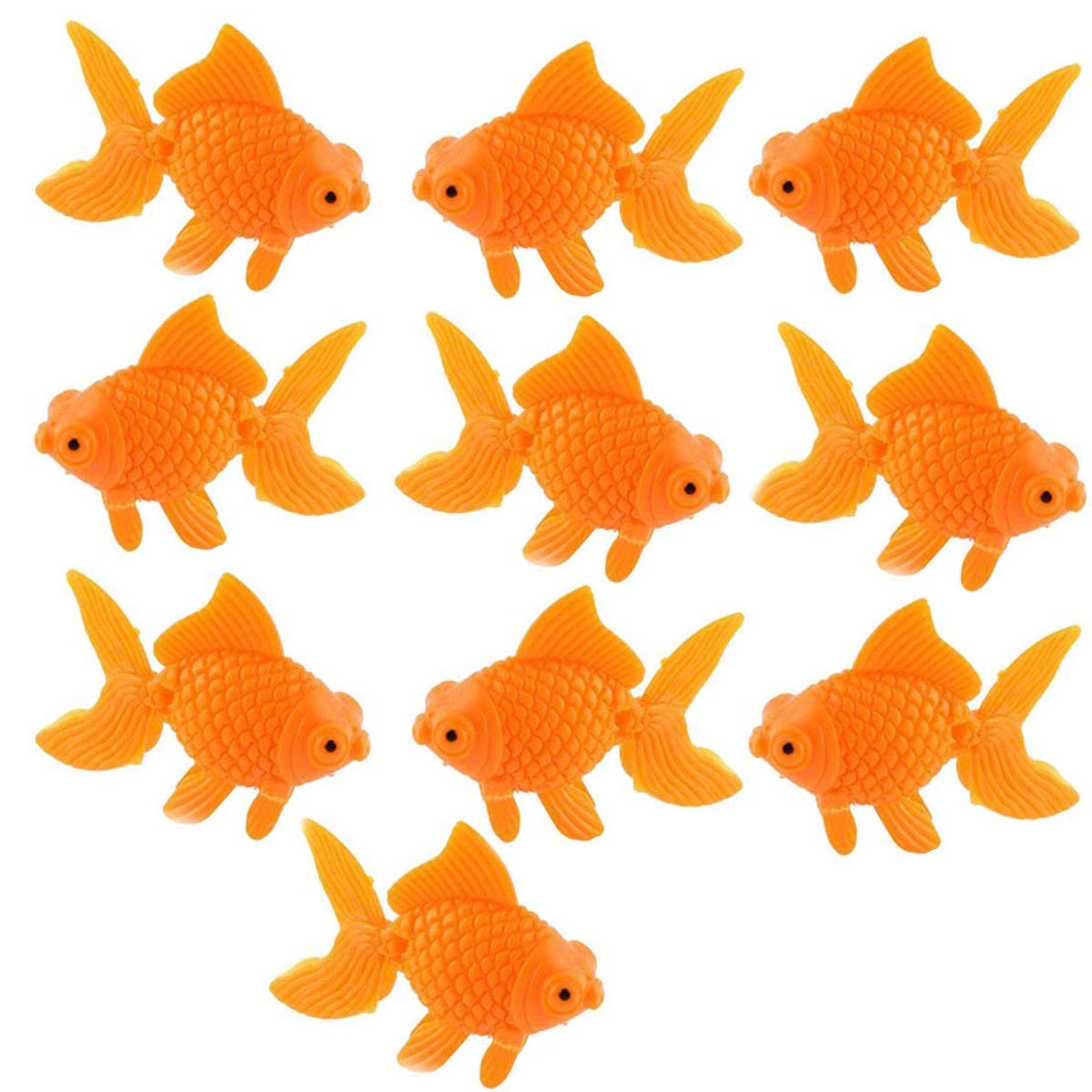 Xmhf Aquarium Fish Bowl Tank Artificial Floating Plastic Orange Decor Goldfish Ornament Fish Tank Decoration 10Pcs