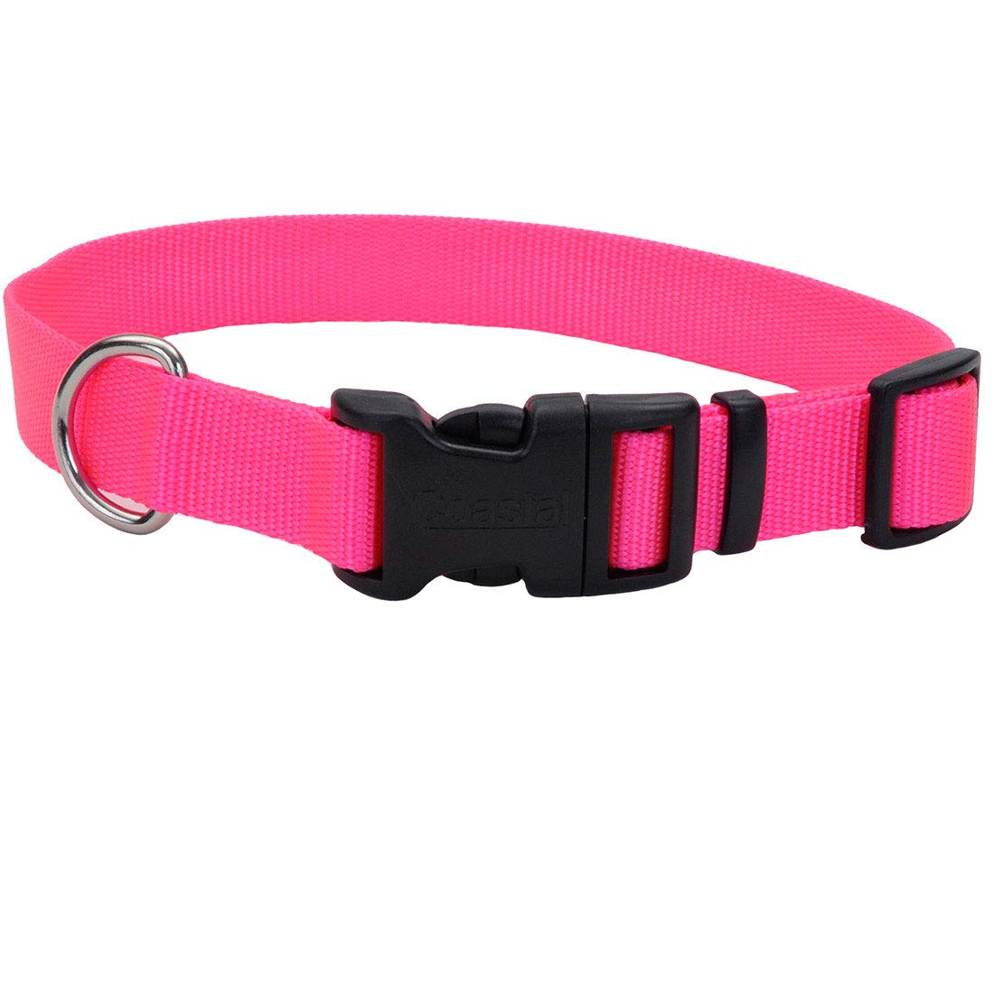 Coastal Pet Products Dcp6301Npk 3/8-Inch Nylon Adjustable Dog Collar, X-Small, Neon Pink