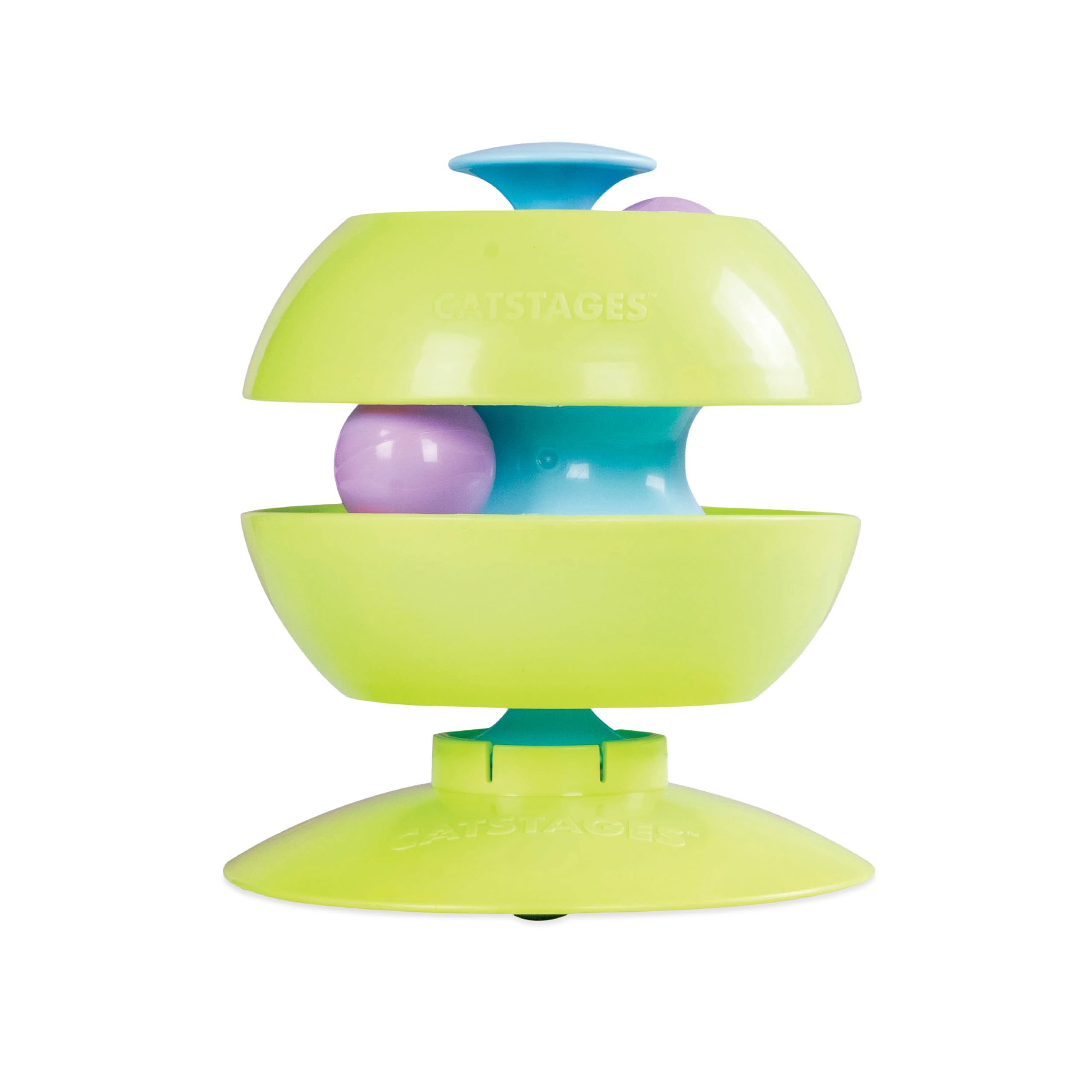 Catstages Twist-A-Ball Convertible Cat Track With Three Ways to Play: Standing, Infinity, or Rolling Ball - Blue, One-Size