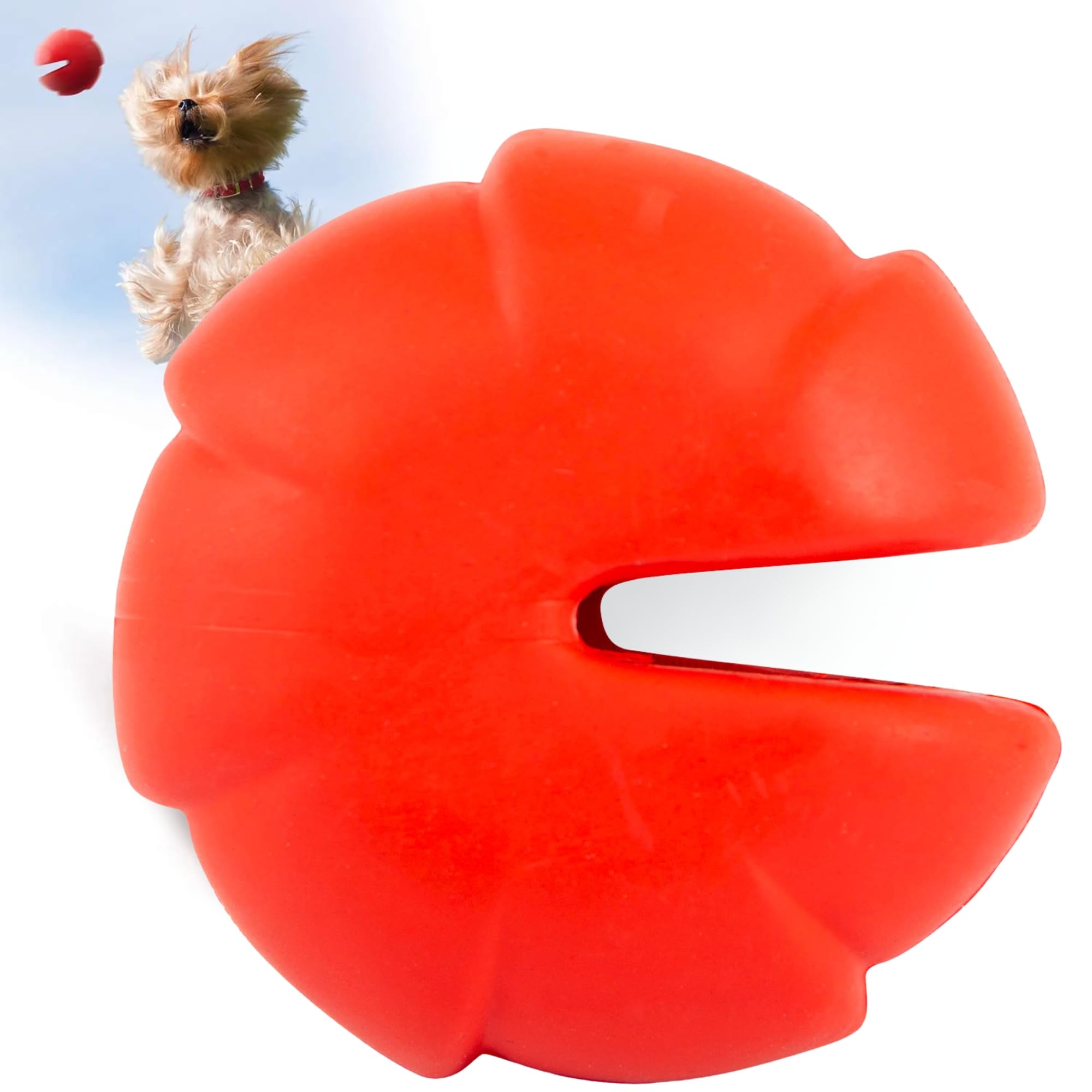 Jeffers Pet Natural Rubber Dog Chew Toy - Red Millipede, Small - Treat Dispensing, Vanilla Scent, Durable, Non-Toxic, Dishwasher