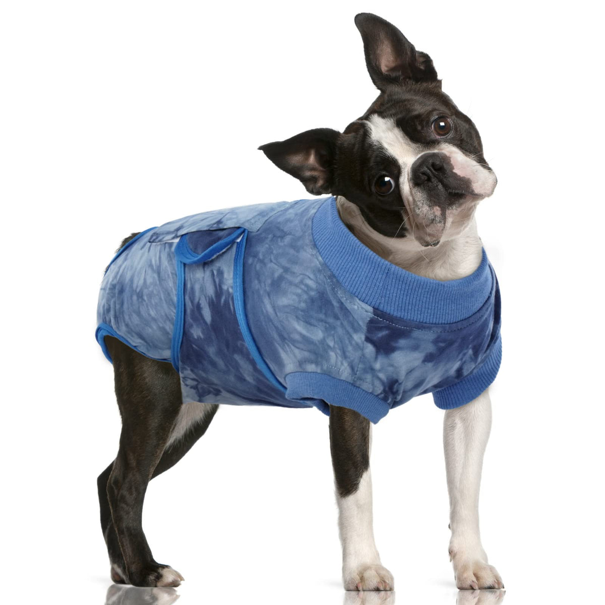 Fuamey Recovery Suit For Dogs After Surgery,Soft Breathable Dog Bodysuit E-Collar & Cone Alternative Surgical Suit,Male Female Dog Neuter Spay Suits Anti Licking Wounds Onesie Blue Tie Dye M