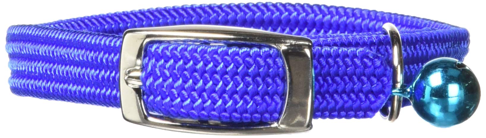 Omnipet Kool Kat Elastic Cat Safety Collar With Bell, Blue, 10''
