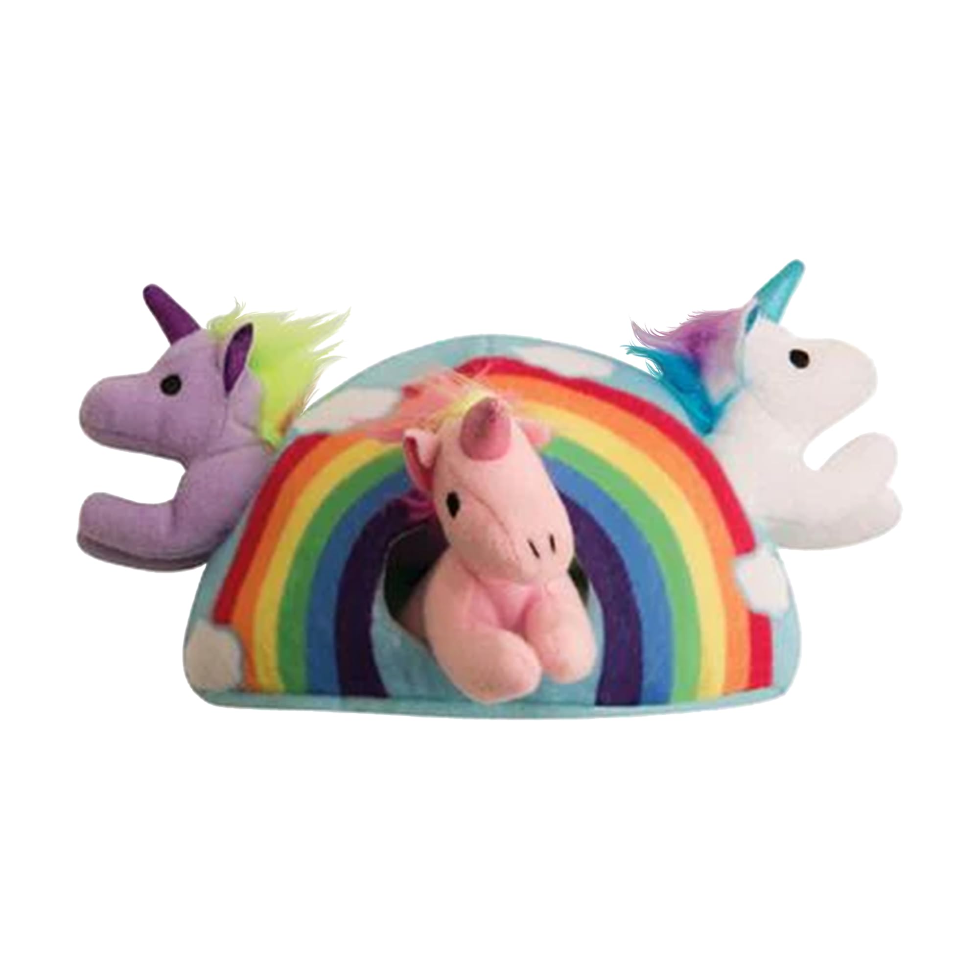 Snugarooz Hide & Seek Rainbow Dog Toy With Repair Patch – Interactive Plush Rainbow & 3 Squeaky Unicorns For Fun And Mental Stimulation
