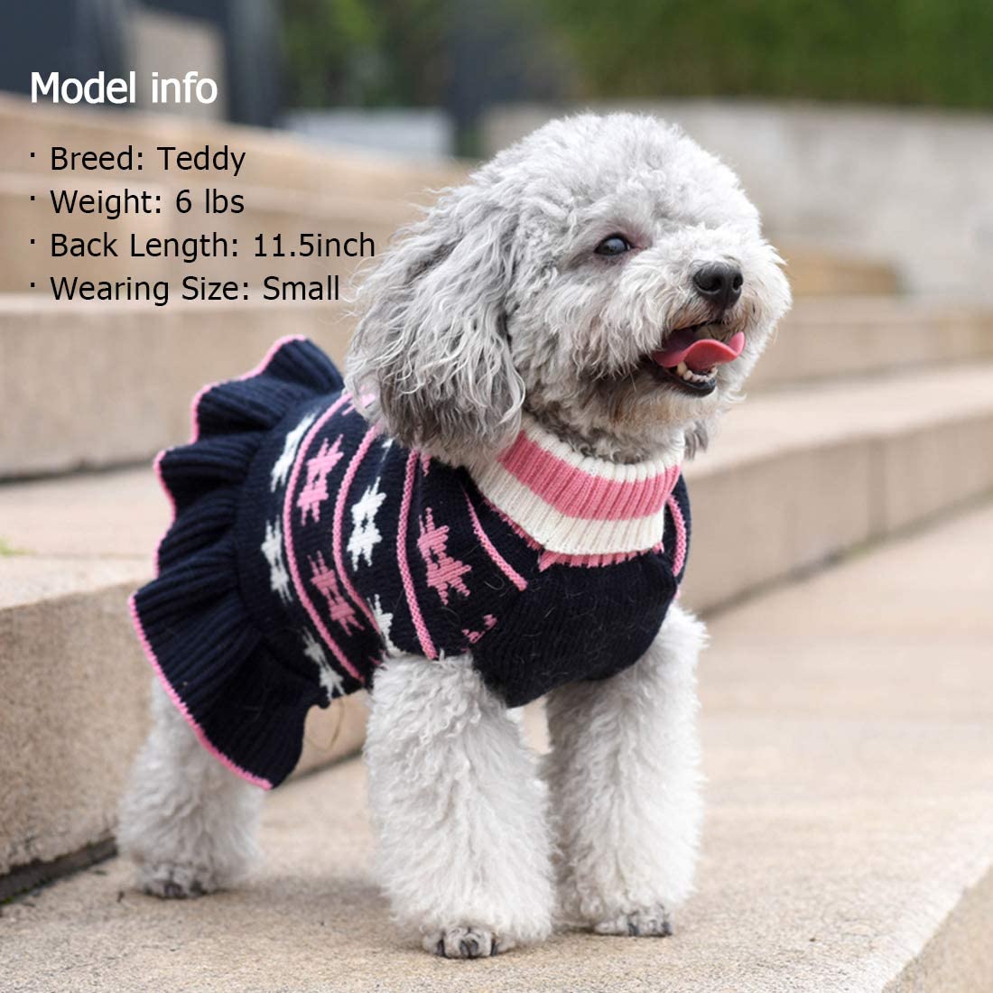 Kyeese Dog Sweater For Medium Dogs Fall Winter For Girl Dog Clothes Warm Dog Coats With Leash Hole Pullover Dog Sweater Dress Kn