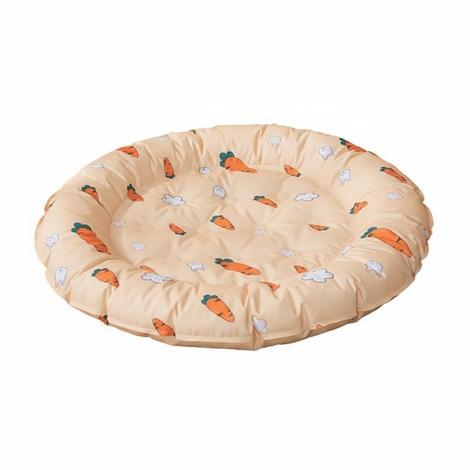 Merishopp Round Cooling Pet Bed Summer Use Feline Cooling Mat Soft Padded Rim for Hot Weather, Orange, L | Pet Supplies | Small 