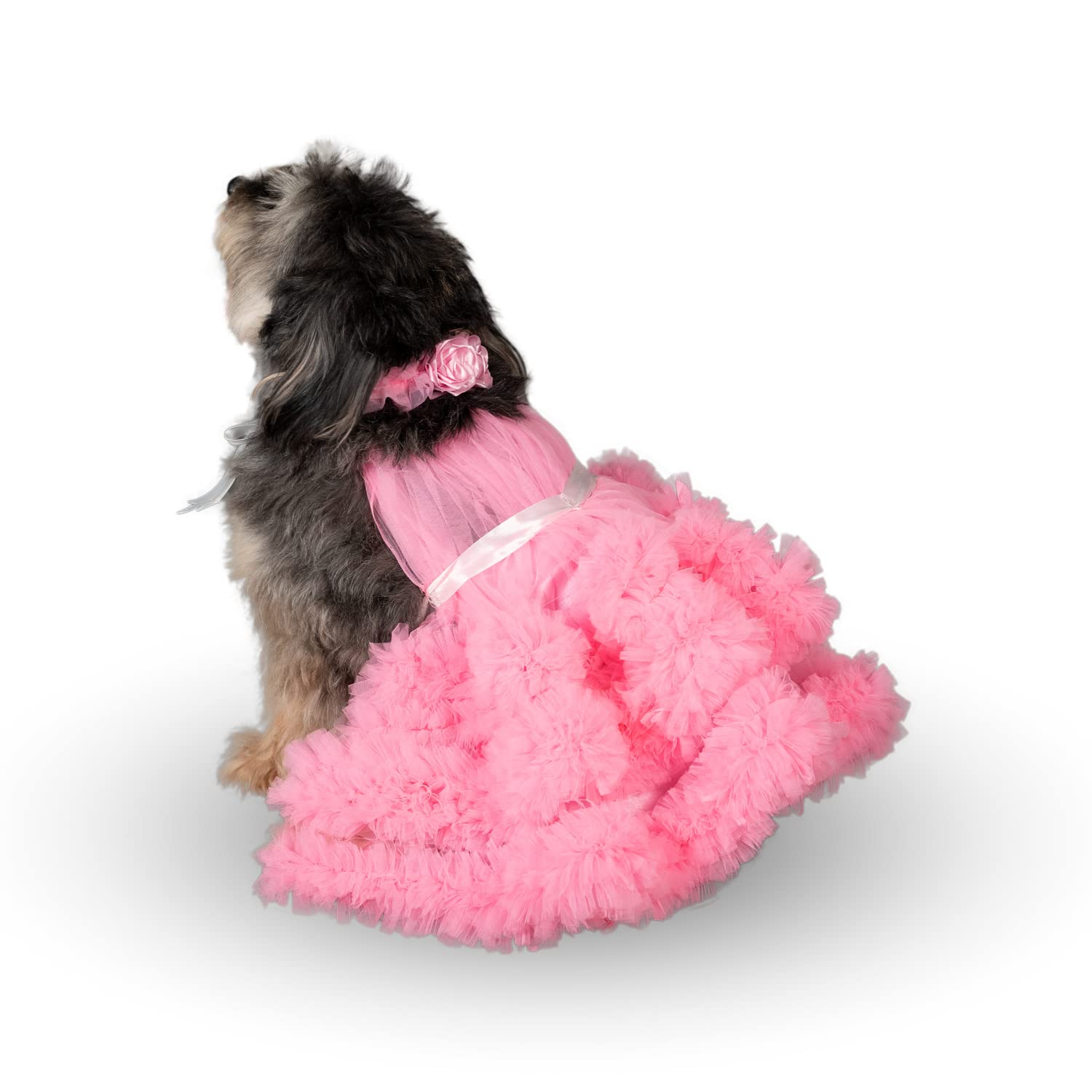 Puptail Dog Dress With Lovely Dog Bandana Dog Cloths For Medium Dogs And Large Dogs Like Shish Tzu, Labrador, Golden Retriever, 
