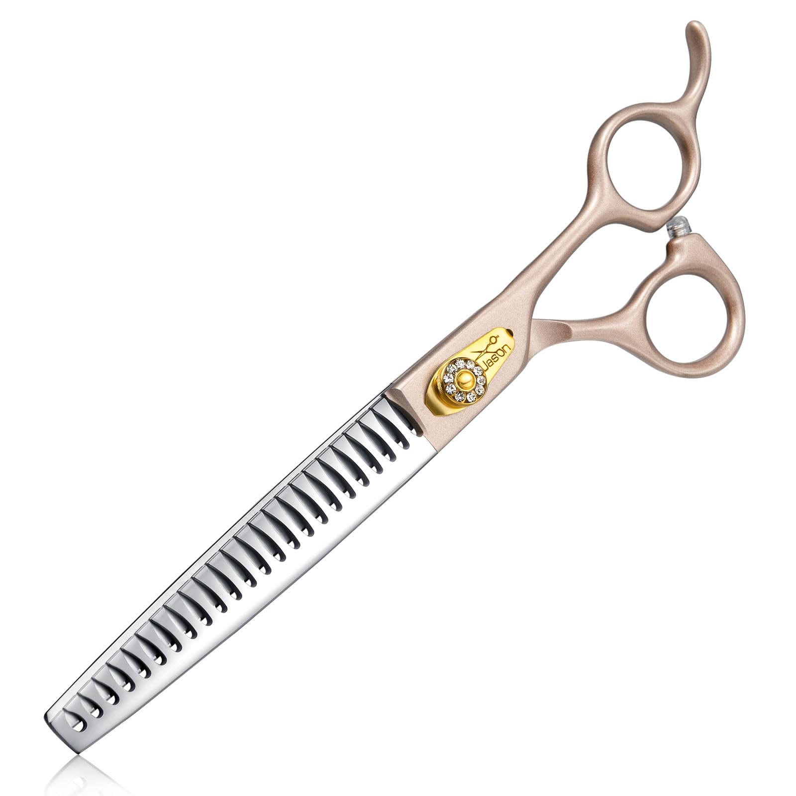 Jason 7.5'' Dog Grooming Scissors - Professional Chunker Thinning Shear With With 24 Fishbone Teeth Japanese 440C Stainless Stee