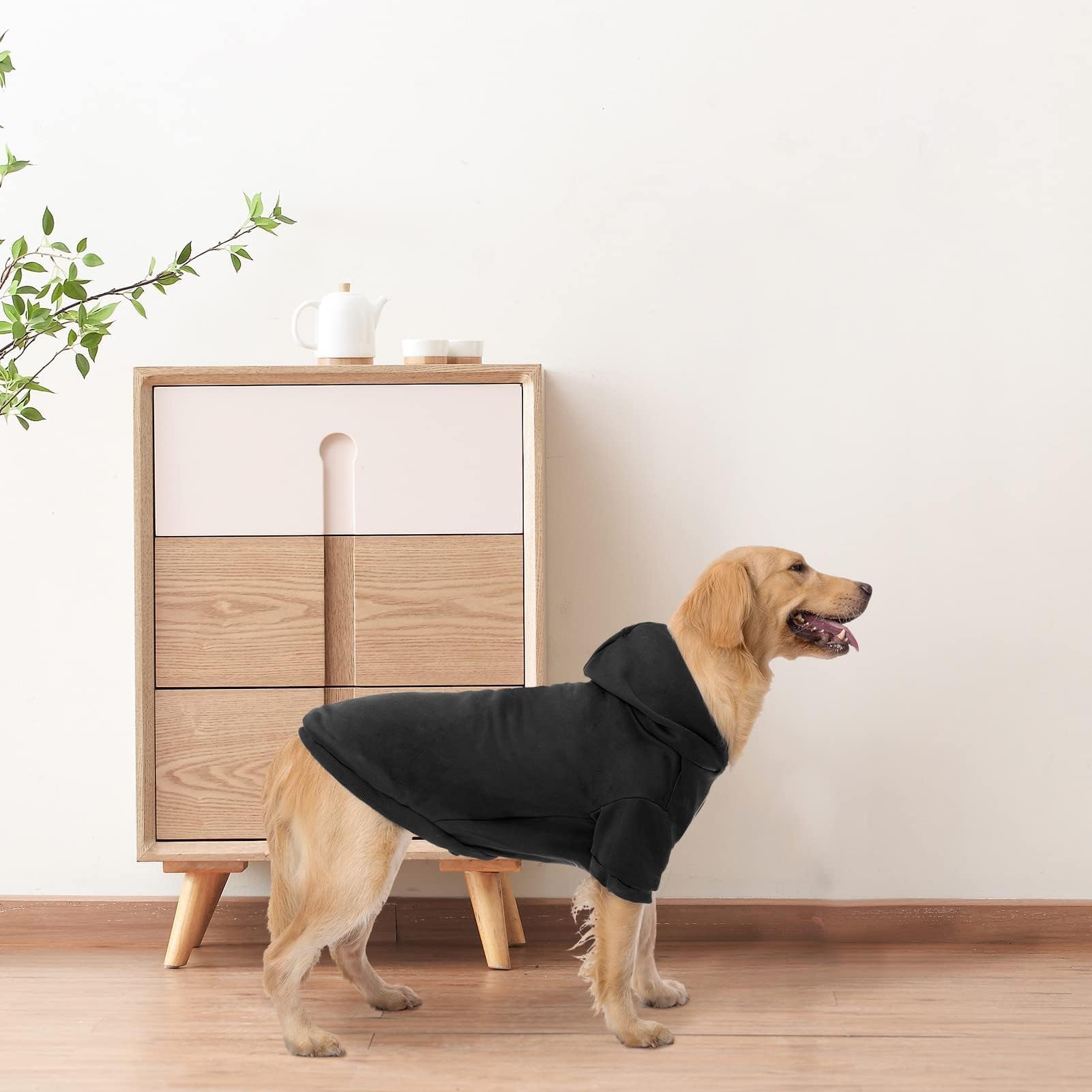Bingpet Dog Hoodie,Fleece Lined Fall Cold Winter Dog Puppy Sweatshirt With Leash Hole,Soft Warm Dog Sweaters Outfit,Pullover Happy Hoodie For Small Medium Large Dogs Cats Boys And Girls(Black,Sm)