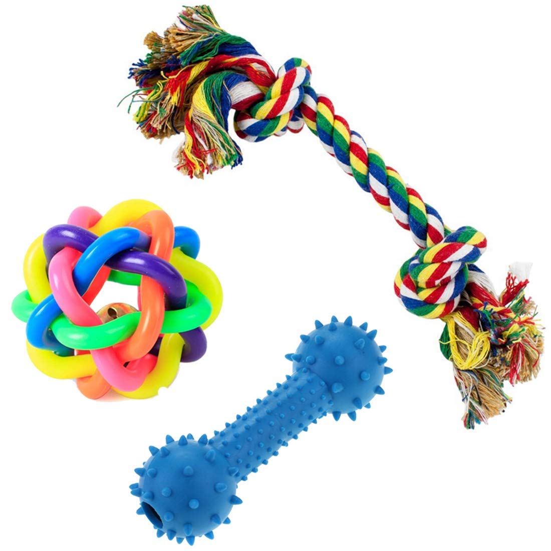 Kittupet Rope Toys For Dogs, Puppy Chew Teething Rope Toys Set Of 3 Durable Cotton Dog Toys For Playing And Teeth Cleaning Train