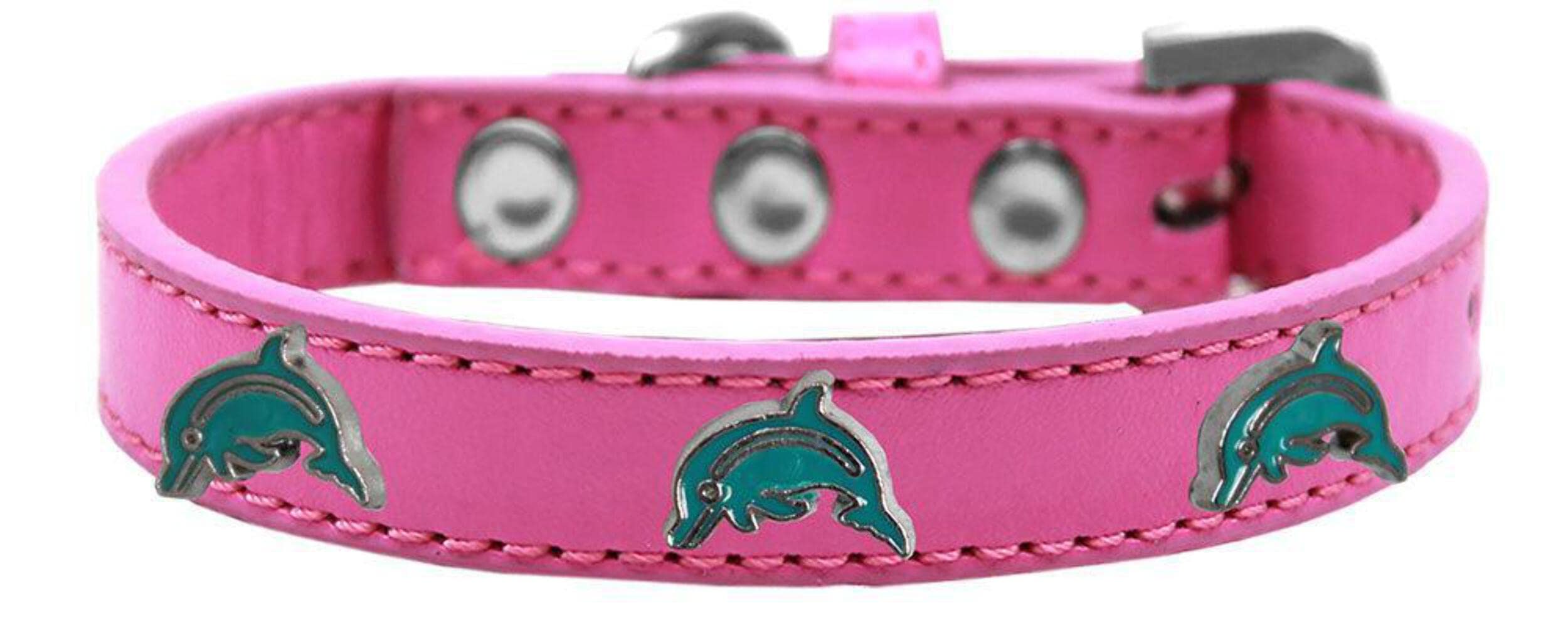 Mirage Pet Products Dolphin Widget Dog Collar Bright Pink Size 18