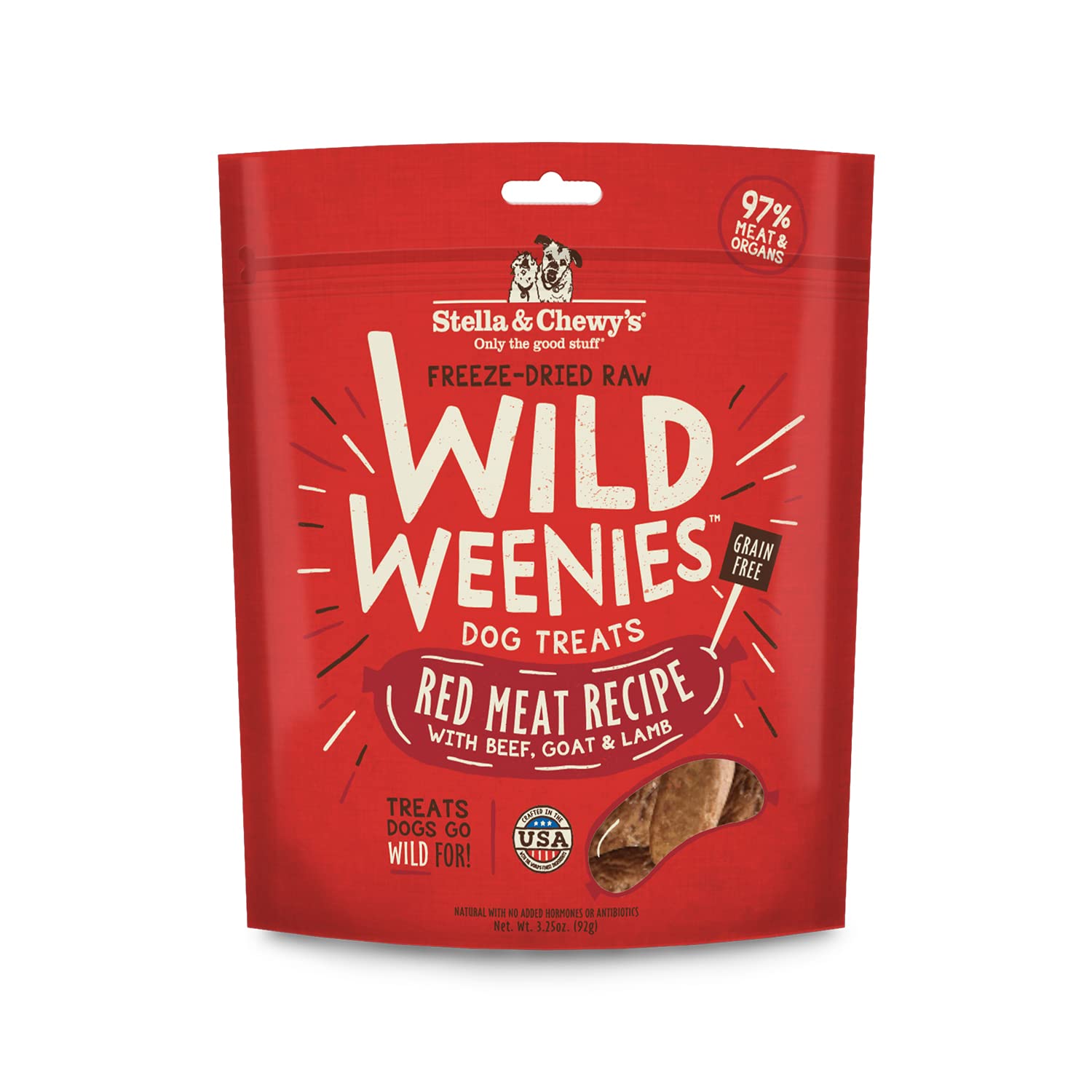 Stella and Chewys Dog Freeze Dried Weenie Red Meat 3.25 Oz.