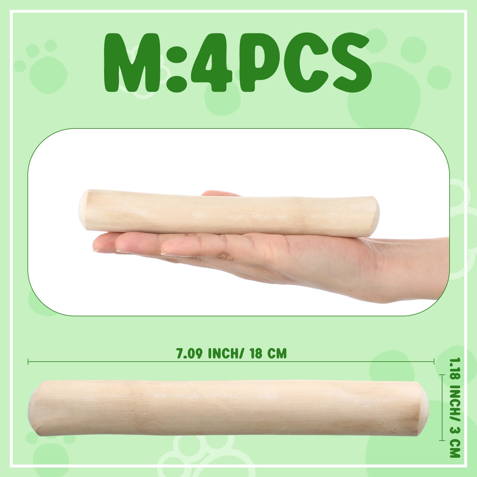 Hiboom 4 Pieces Coffee Wood Stick For Dogs Healthy Dog Chew Sticks Long Lasting Wood Chews For Dogs Natural Wood Bones For Dogs