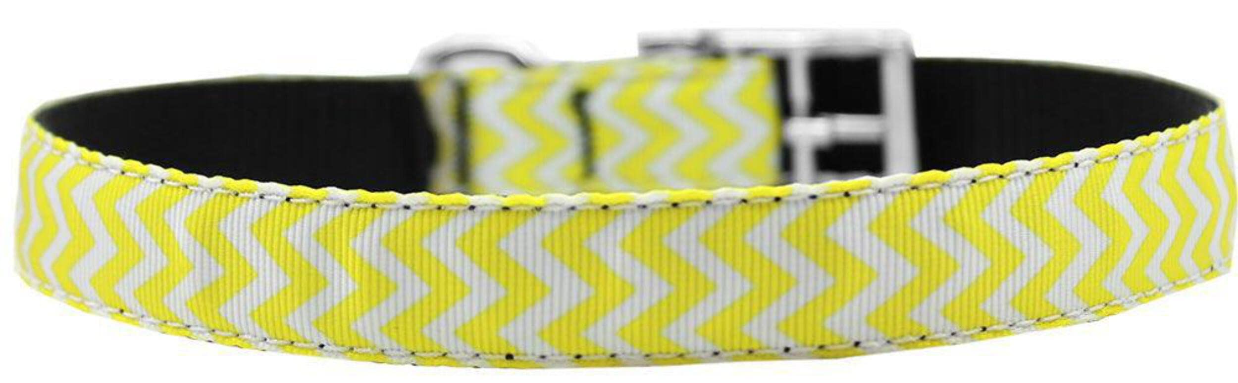 Mirage Pet Products 3/4&quot; Chevrons Nylon Dog Collar with Classic Buckle, Size 12, Lime Green