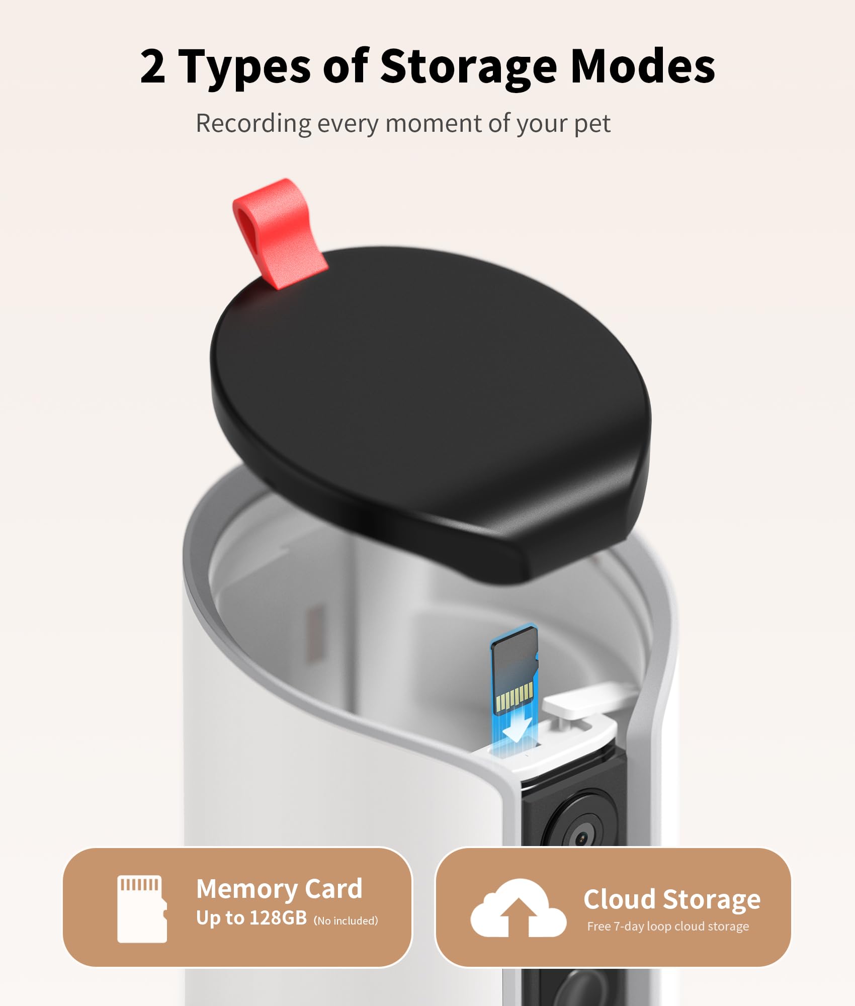 Tkenpro 2K Pet Camera Treat Dispenser, 360°View Dog Camera With Phone App, 5G&2.4G Wifi 2-Way Talk Pet Camera Indoor For Cats Remote Treat Tossing, Motion Alerts, Auto Tracking