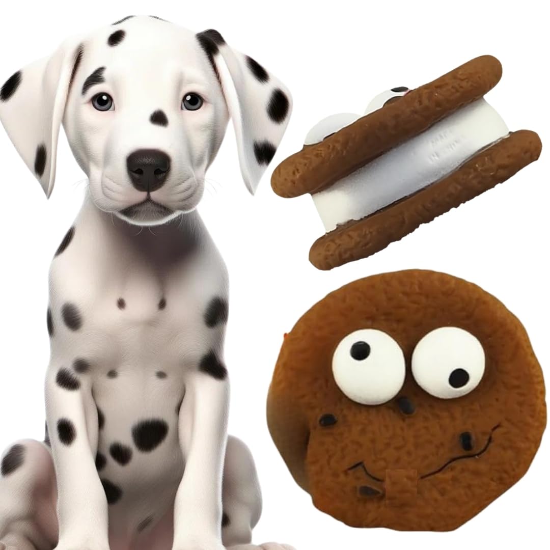 Sage Square Squeaky Rubber Biscuit Toy For Dogs & Cats: Unleash The Chew Cravings With Loud Squeak, Entertained For Hours, Inter