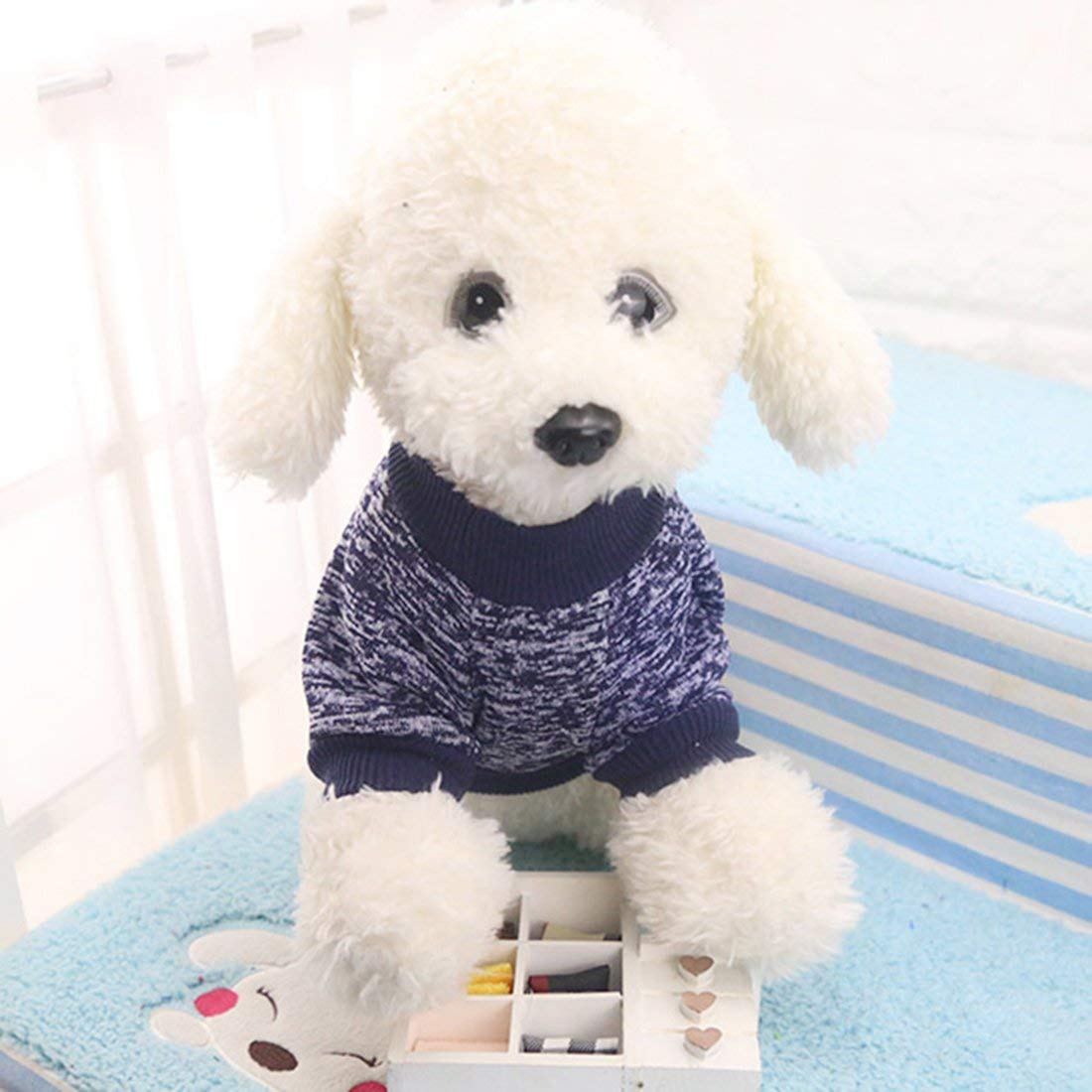 Idepet Pet Dog Classic Knitwear Sweater Soft Fleece Coat For Small,Medium Dog,Warm Pet Dog Cat Clothes,Soft Puppy Customes (M, N