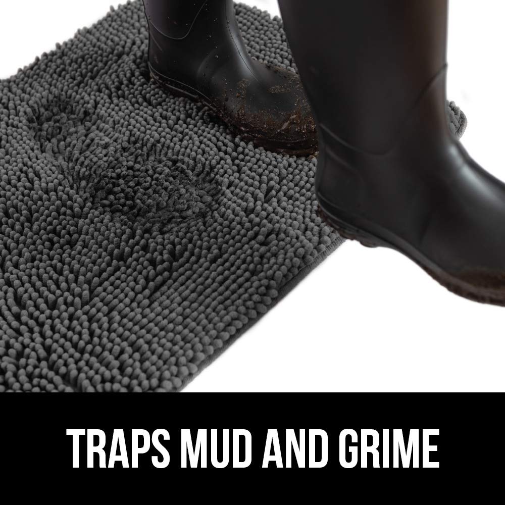 Gorilla Grip Ultra Absorbent Grippy Doormat for Muddy Dog Paws, 36x24 Machine Washable Soak Stopper Rugs Cleaner Floors, Bed Mat