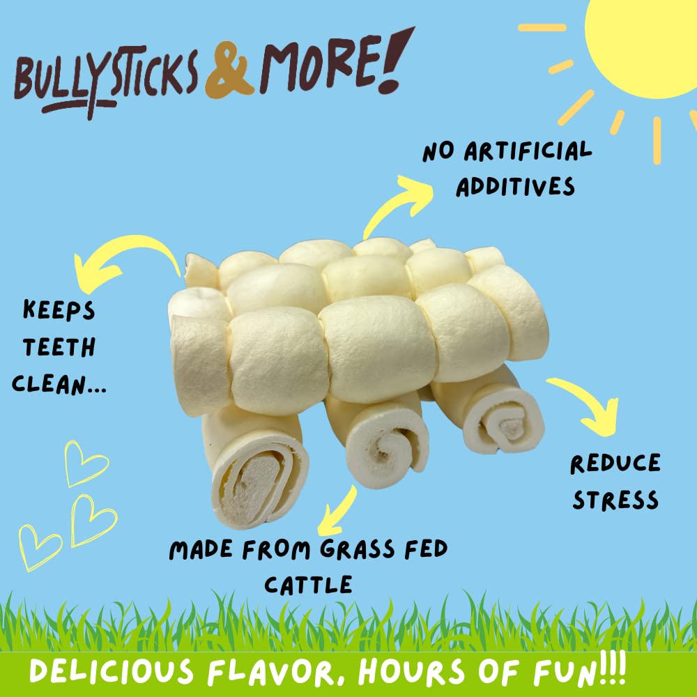 BULLYSTICKS & MORE Beef Cheek Rolls for Dogs - Extra Thick 10-12" - 3 Count - Premium No Hide Dog Treats