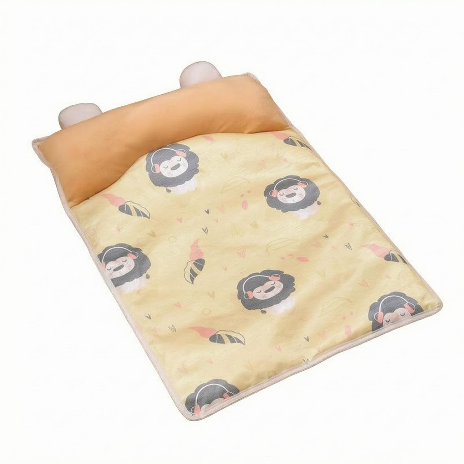 STYLEHEAVEN IceSilk Cooling Pet Mat PillowStyle Headrest Dog Cooling Mat Padded for Summer, Yellow, S Pet Supplies | Small Ani