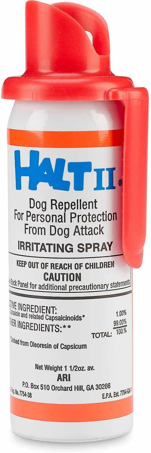 Halt Ii Dog Repellent Spray Repeller 1.5 Oz Stop Agressive Dog Attack Bike Bicycle