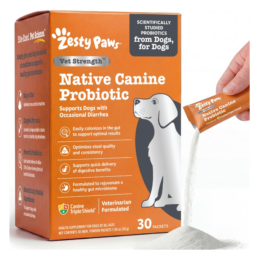 Zesty Paws Native Canine Probiotic - for Occasional Diarrhea + Digestive Health, Gut Flora & Immune System Support - Scientifica
