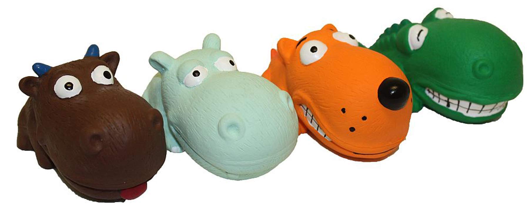 Multipet (3 Pack) Squeaky 3' Mini Latex Animal With Big Head Dog Toys, Assorted