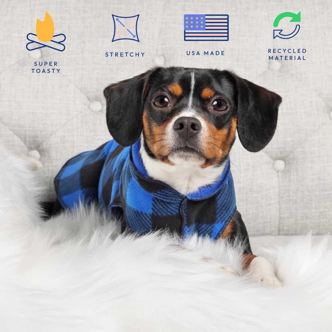 Gold Paw Duluth Double Fleece Dog Coat Pullover - Soft, Warm Dog Clothes, 4-Way Stretch Pet Sweater - Machine Washable, All-Seas