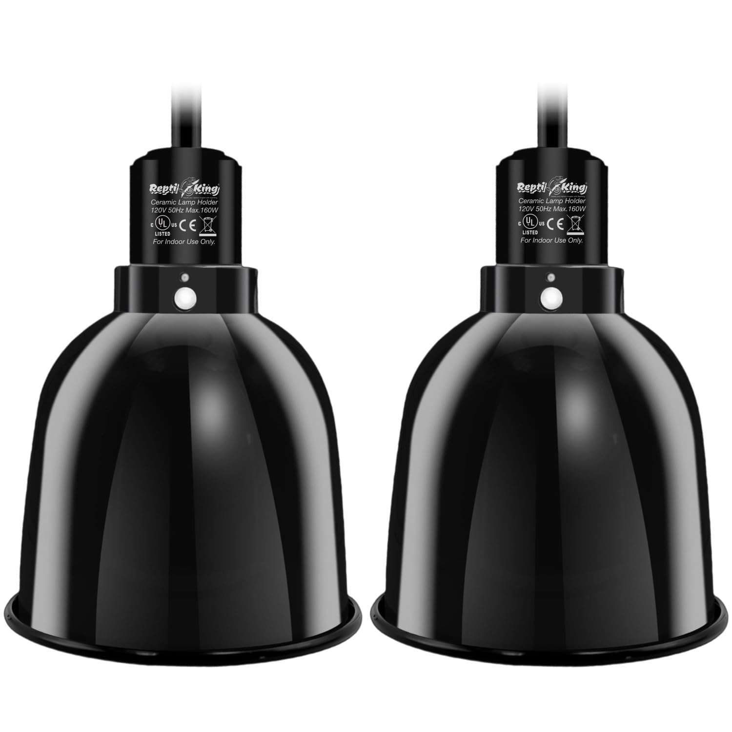 ReptiKing Reptile Light Fixture, 2-Pack 5.5'' Deep Dome for Reptile Light/Heat Lamp/UVB Light, 5.5 Inch Light Reflector Dome
