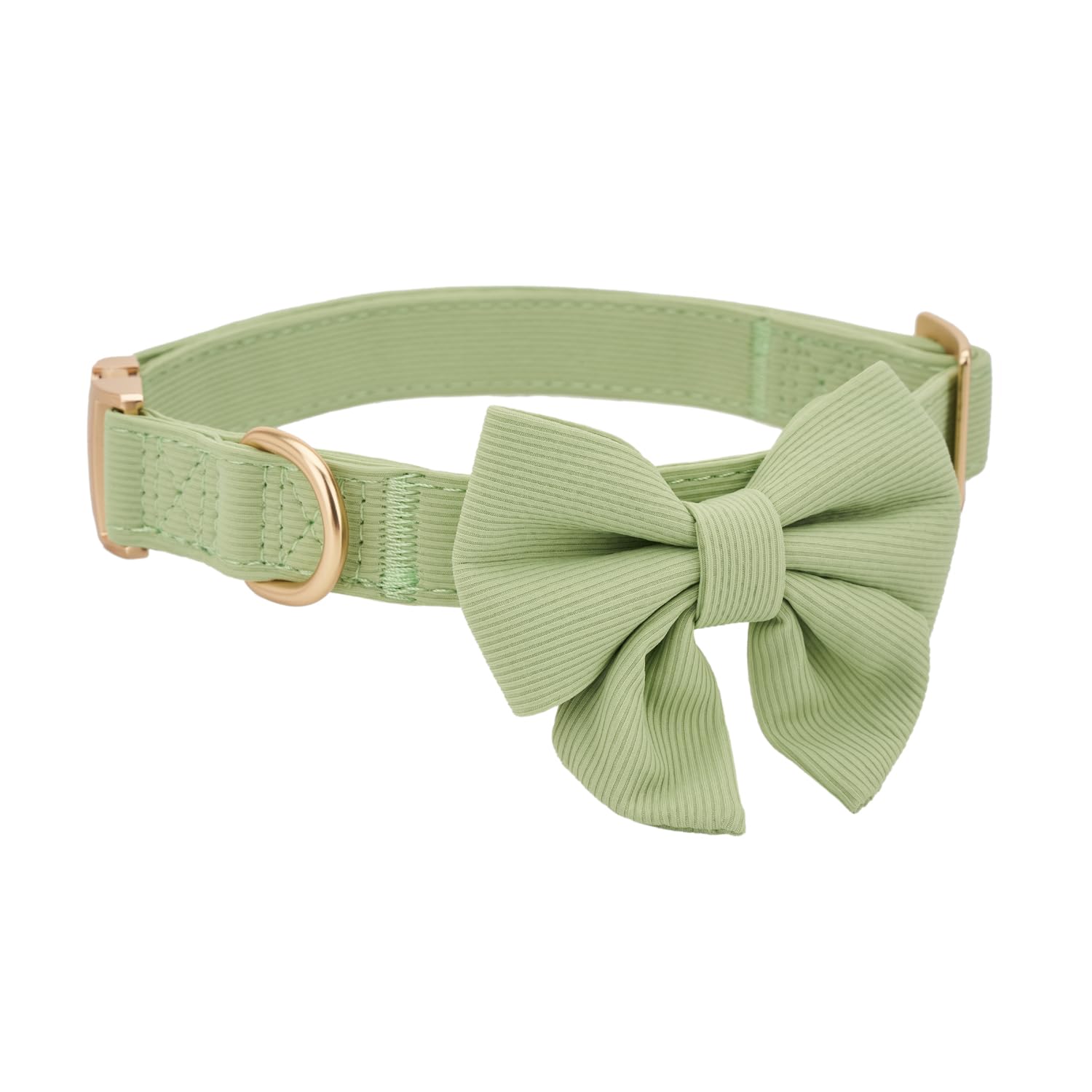 Ewinoom Bowtie Dog Collar Adjustable Soft Collars With Detachable Bow Tie And Metal Buckle For Small Medium Large Dogs,Green,Sma