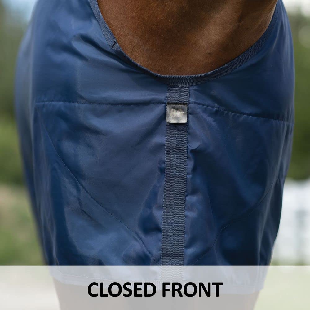 Dura-Tech Closed Front Nylon Horse Stable Sheet | Color Navy | Size 82 | Everyday Use | Breathable 420D Nylon | Contour Cut | Fl