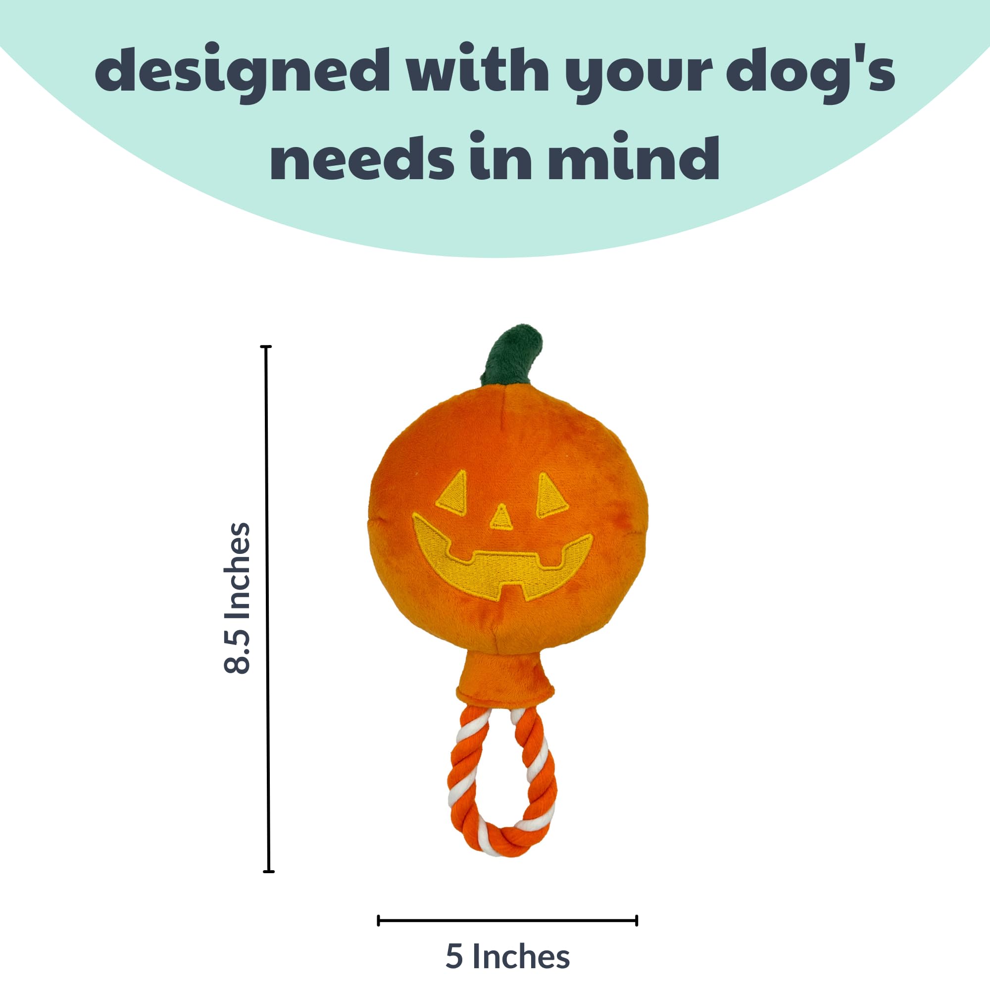 Huxley & Kent For Dogs | Jack-O-Lantern Safety Pop | Halloween Fall Power Plush Dog Toy With Squeaker | Funny Dog Toy | Cute Dog Toy | H&K Squeaky Dog Toy