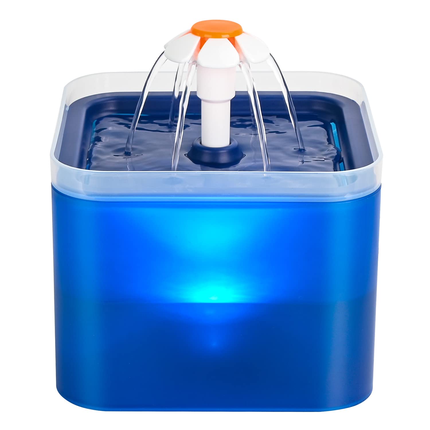 Cat Water Fountain Blue Flower: Cat Fountain Cute - 67oz/2L Small Pet Water Fountain - for Kitten&Kitty& Small Dogs