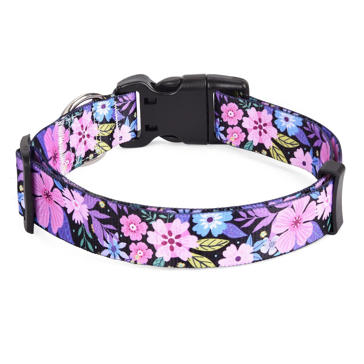 Mihqy Dog Collar With Bohemia Floral Tribal Geometric Patterns - Soft Ethnic Style Collar Adjustable For Small Medium Large Dogs(Floral Pink,M)