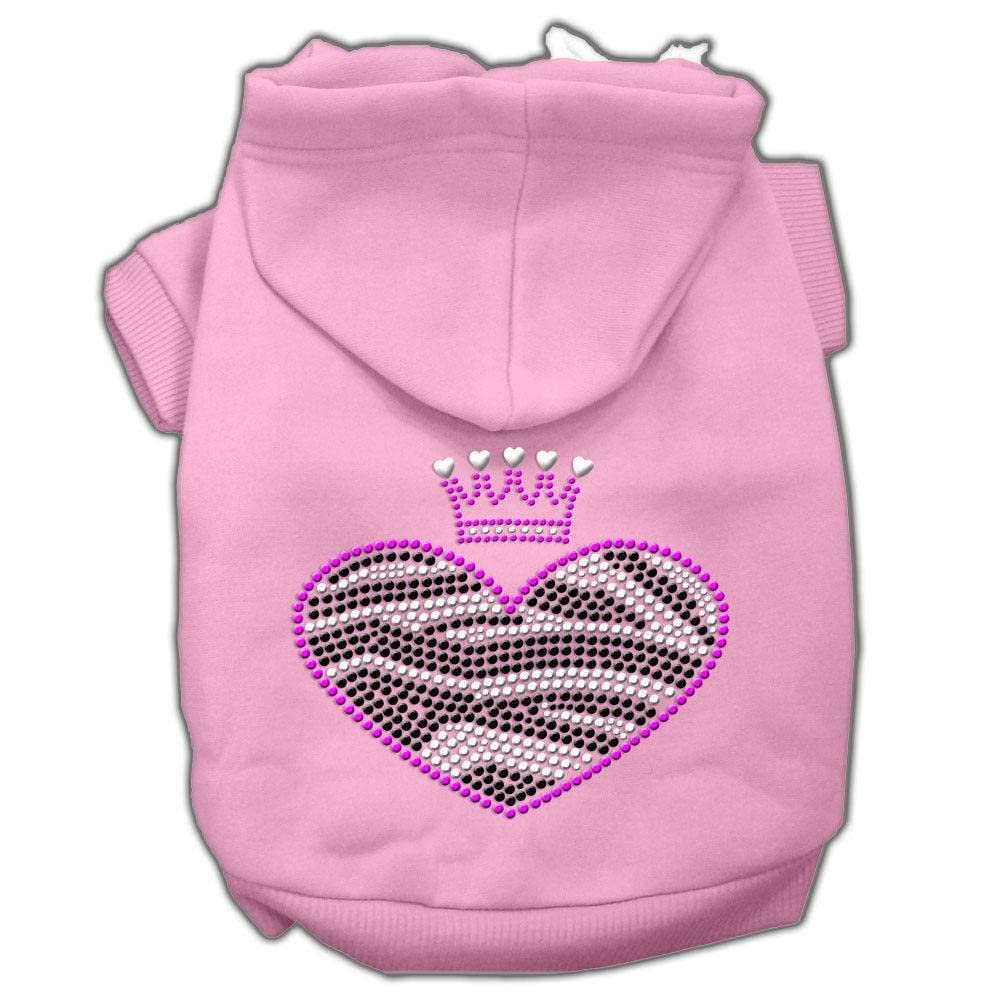 Pet, Dog & Cat Hoodie Rhinestone, 'Zebra Heart' Baby Blue 3Xl (25-35 Lbs.)