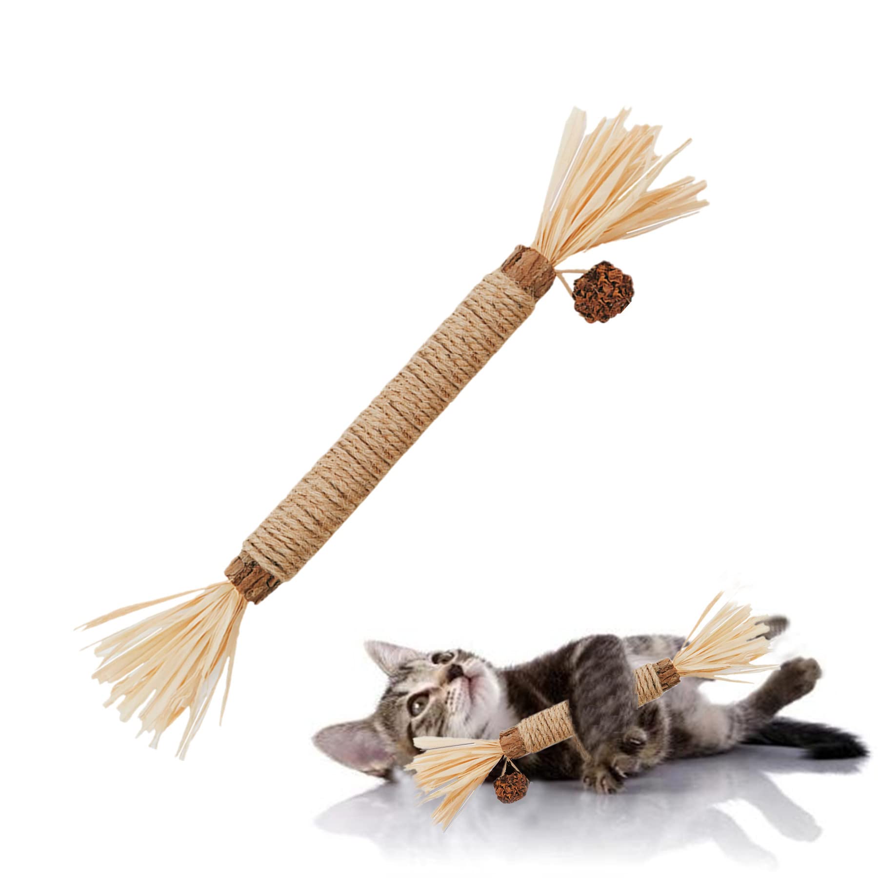 Grembeb Cat Toys,1Pack Silvervine Chew Stick,Kitten Treat Catnip Toy Kitty Natural Stuff Catnip For Cleaning Teeth Indoor Dental