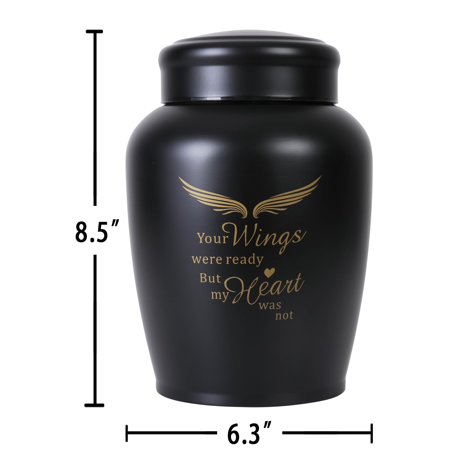 Lines Arte Urns For Ashes Adult Male Female,Large Black Angel Cremation Urn Human Ashes For Women Men,Holds Up To 180 Lbs