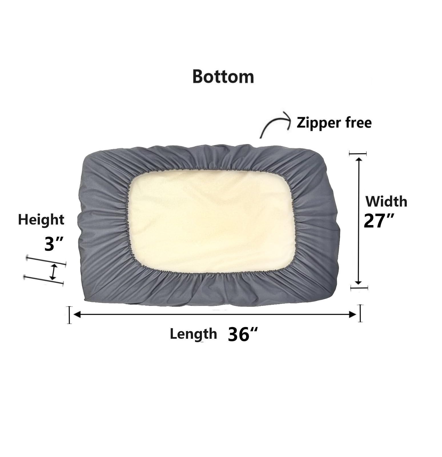 Eechicspace Waterproof Plastic Dog Bed Cover Grey 36 X 27 Inch