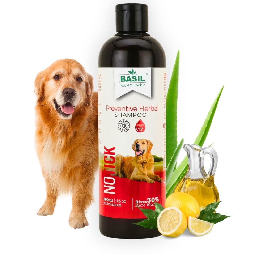 Basil Royal Yet Noble Dog Pet Shampoo (250 Milliliter, No Tick Preventive Herbal Shampoo)