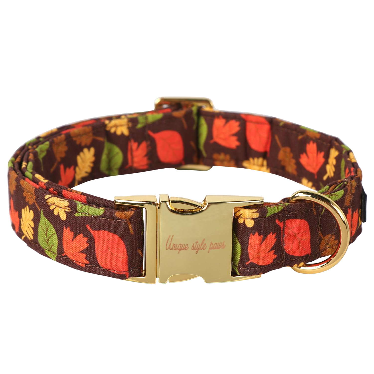 Unique Style Paws Dog Collar Metal Buckle Maple Leaves Collar Gift Durable Cute Collar For Small Medium Large Boys Girls Dogs