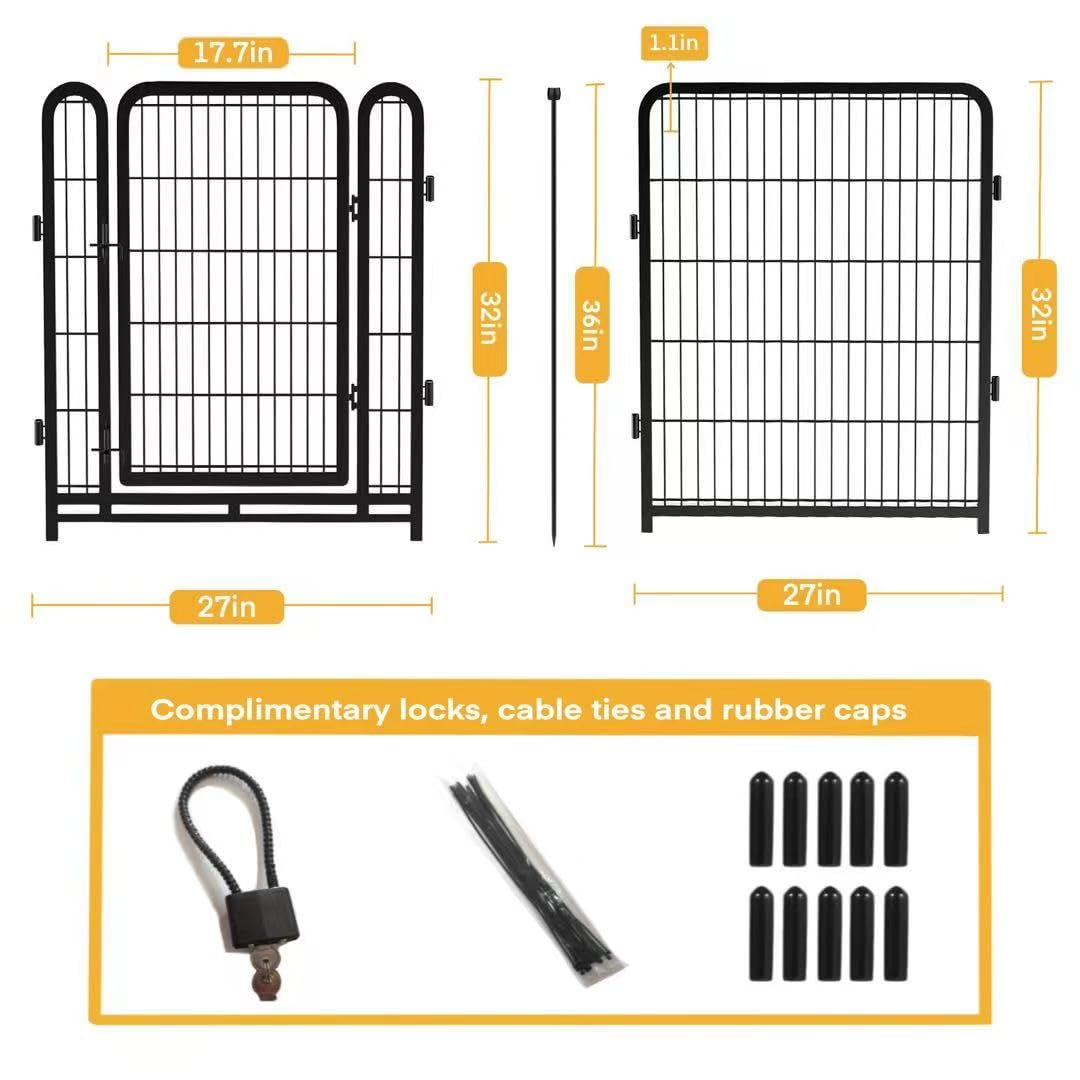 Getlay Dog Playpen 32 inch(H) 4 Panels Dog Fence Outdoor for Yard. Metal Dog Pen Heavy Duty Pet Puppy Exercise Pen for Rv Campin