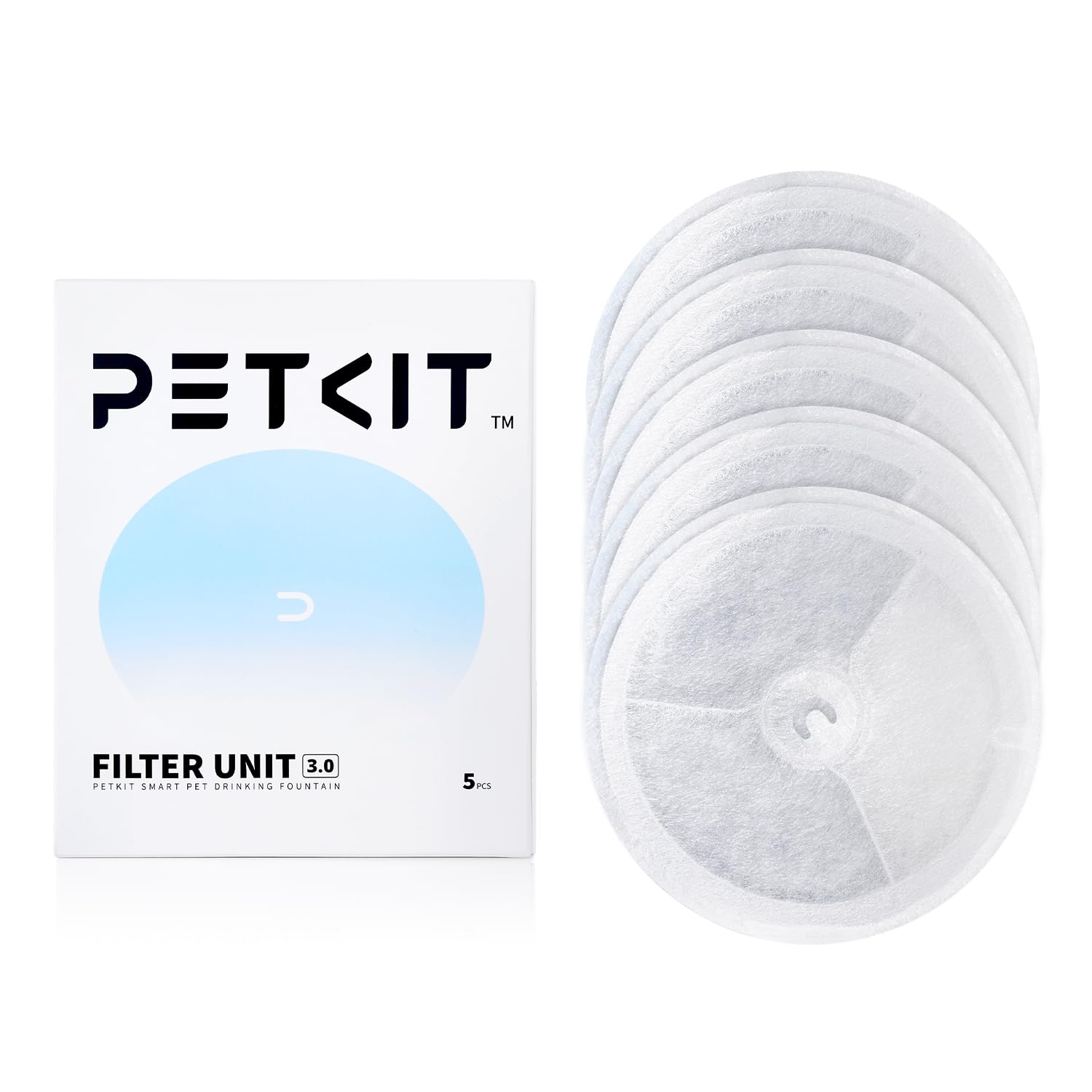 Petkit Upgraded Filter Units 3.0 For Pet Water Fountains Eversweet 2S/3/3 Pro,Eversweet Solo/Solo Se & Cybertail, Replacement Filters (5 Pcs)