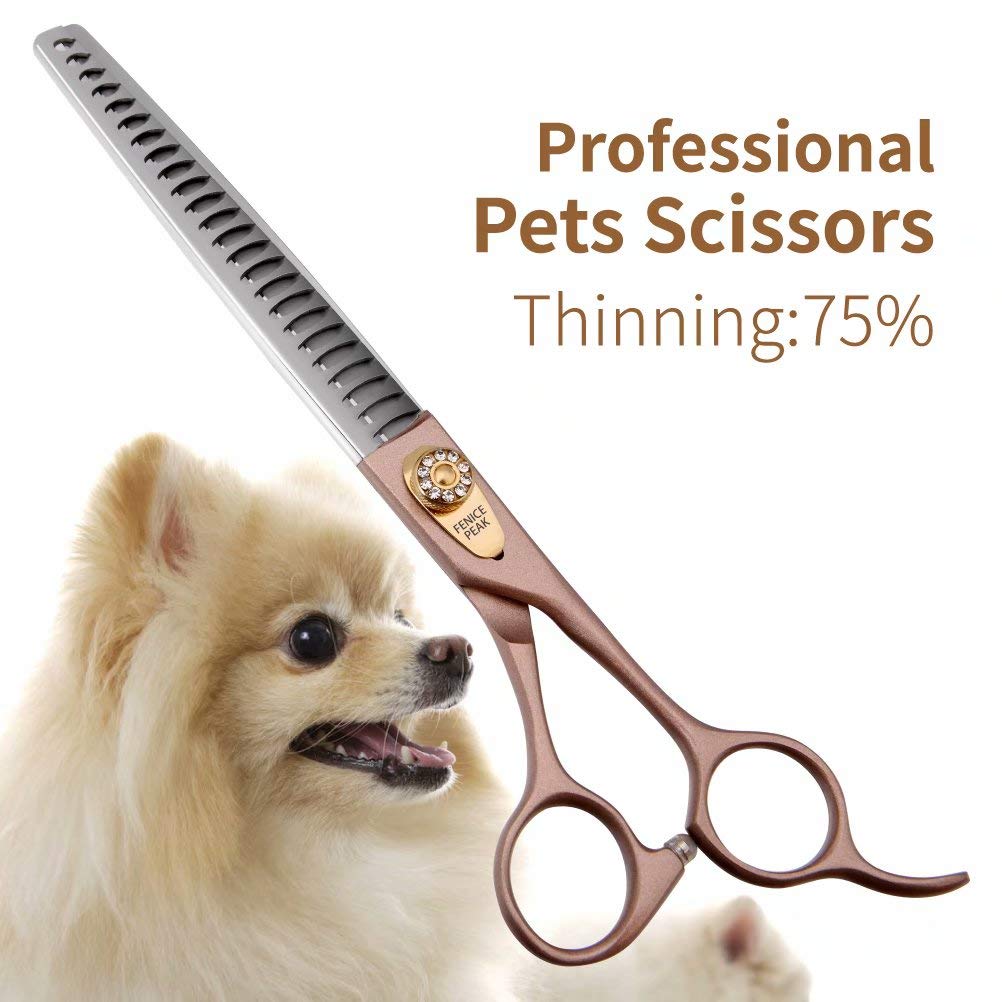 Fenice Peak Thinning Shears For Dogs And Cats Pet Grooming Scissors Chunkers Shears 440C Stainless Steel Professional Dog Trimmi