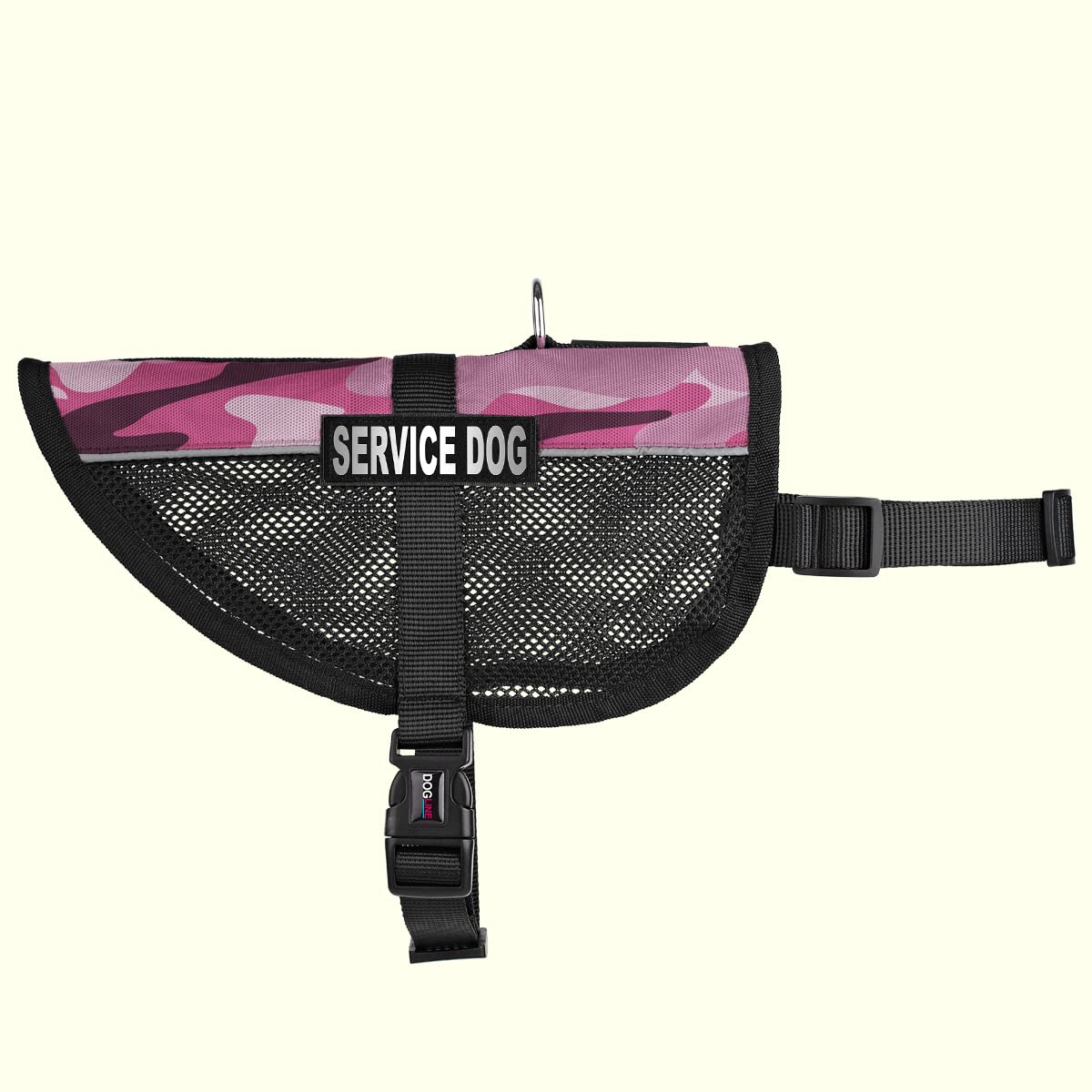 Dogline Maxaire Vest Service Dog Removable Patch Adjustable Harness Reflective With Service Dog Id Card For Puppies Small Medium And Large Dogs 22 By 29 Inch Pink Camo