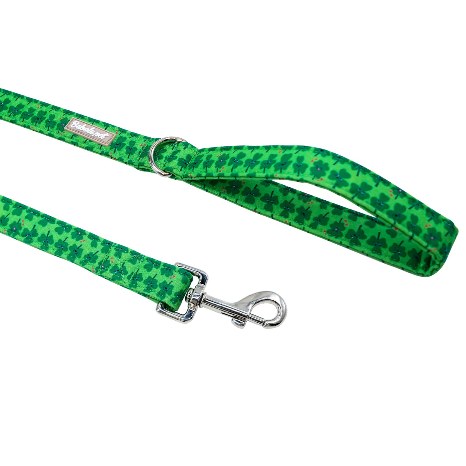 Babole Pet St.Patrick'S Day Dog Leash,Durable Handmade Dog Leashes With Soft Handle, Manual Dog Leashes Matching Cute Green Clov