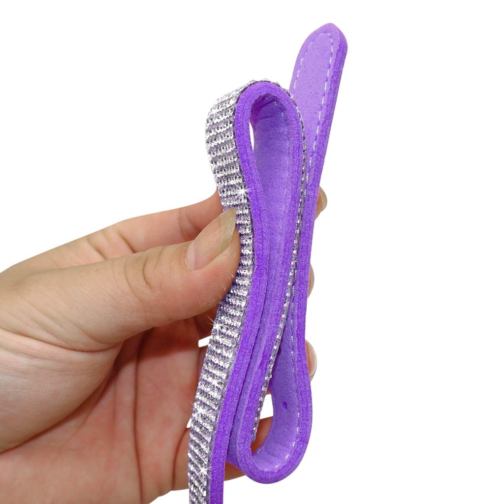 Jxinrong Rhinestone Dog Collar, Cute Dazzling Sparkling Soft Suede Leather Dog Cat Rhinestone Collar Crystal Diamond Pet Dog Puppy Collar