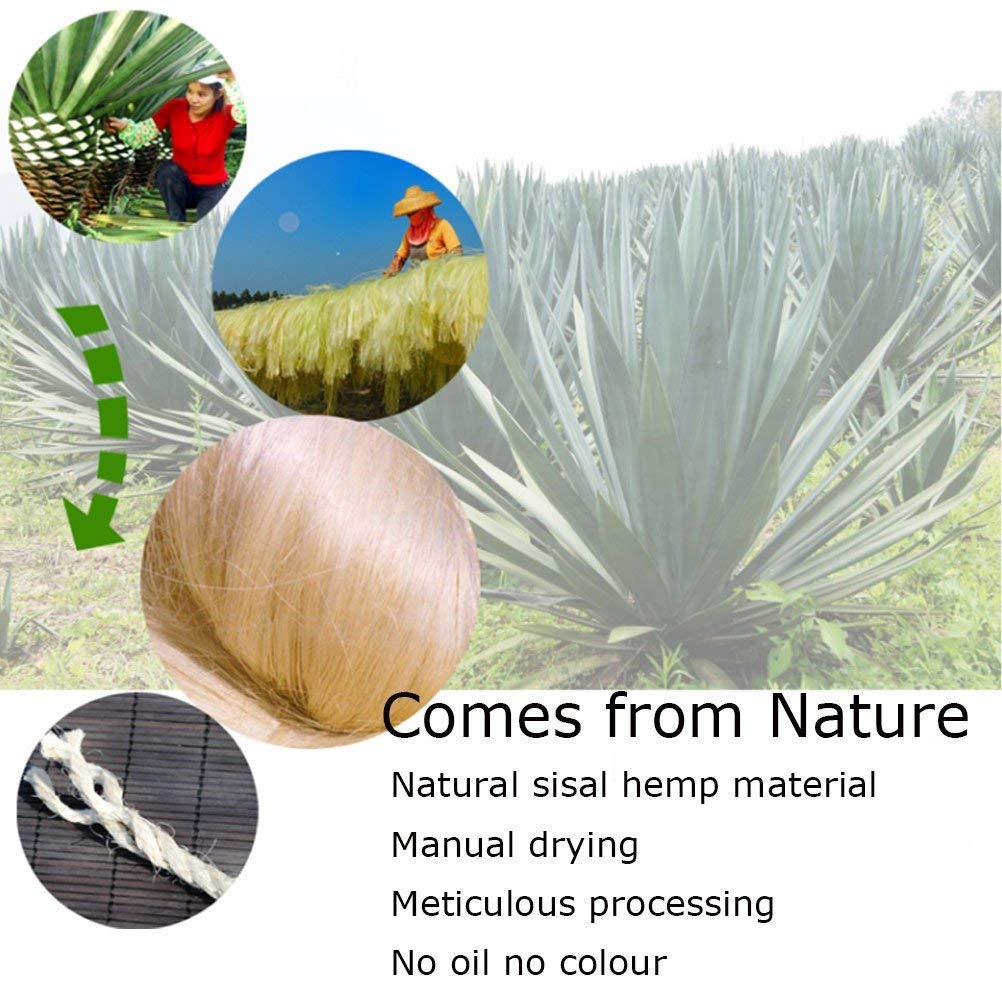 Yangbaga Cat Natural Sisal Rope For Scratching Post Tree Replacement, Hemp Rope For Repairing, Recovering Or Diy Scratcher, 6Mm Diameter, Come With A Play Ball 33Ft