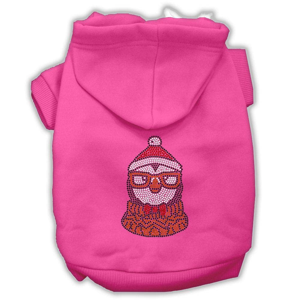 Christmas Pet Dog & Cat Hoodie Screen Printed, 'Hipster Penguin' Bright Pink 3Xl (25-35 Lbs.)