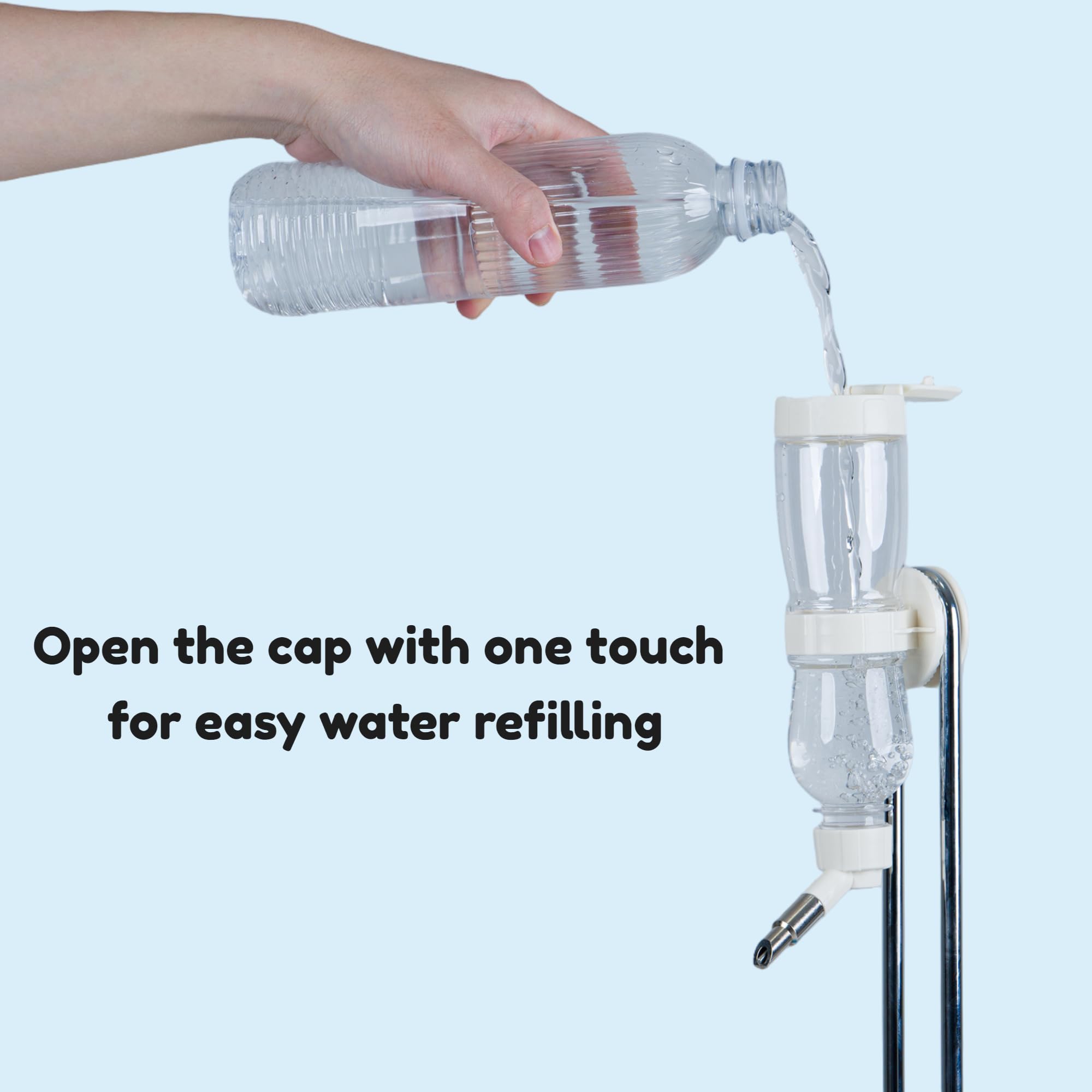 Leak-Proof Small Animal Water Bottle For Chinchillas, Birds, Hamsters, Guinea Pigs, Rabbits And Other Small Pets. (White, 8.12Oz