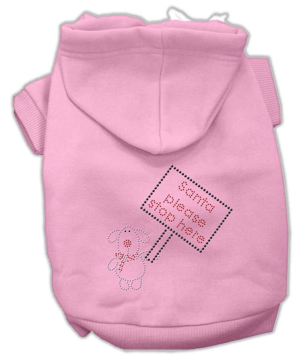 Mirage Pet Products 18-Inch Santa Stop Here Hoodies, XX-Large, Pink