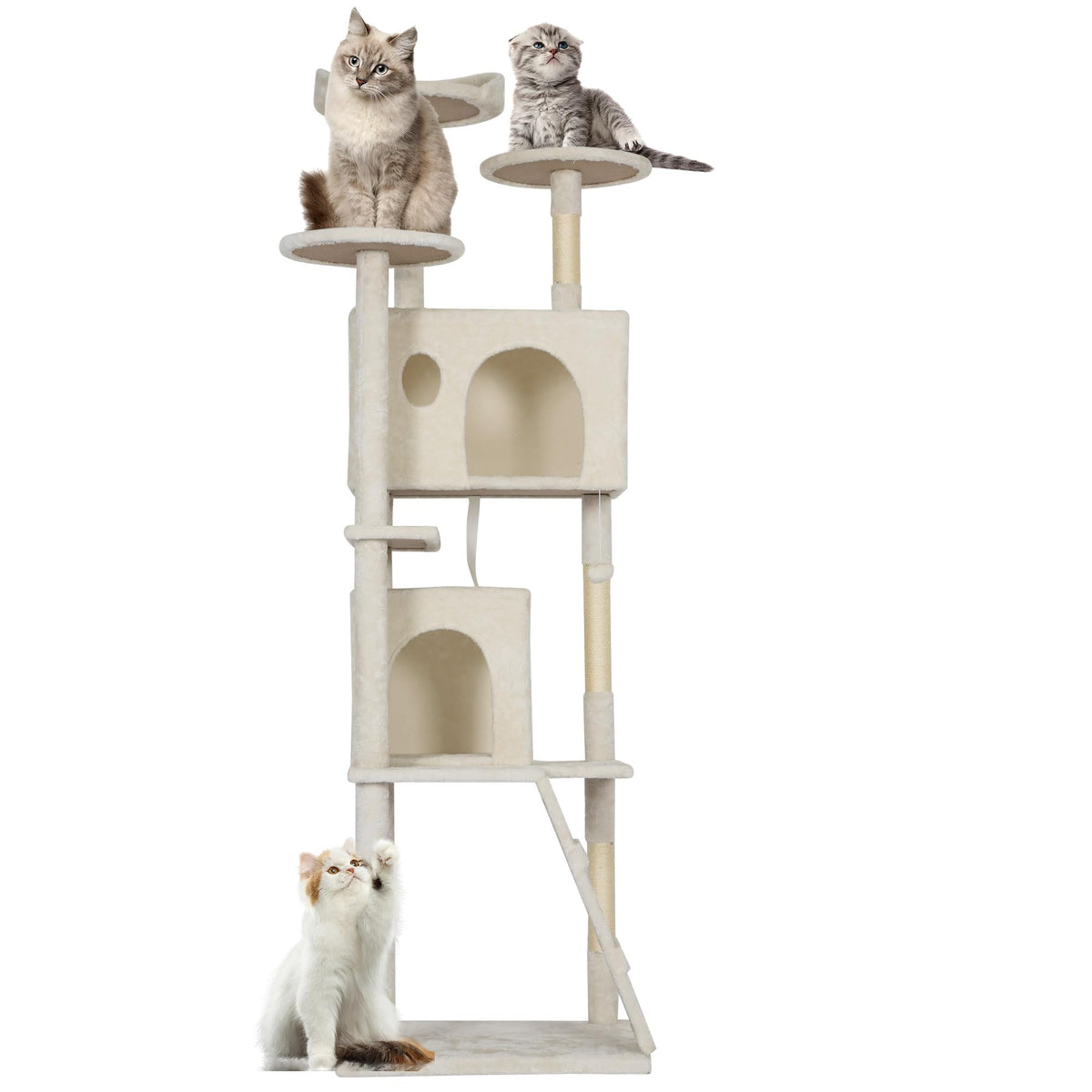 Fdw Cat Tree Tower 81In Multi-Level Durable Cat Scratching Post & Cozy Fun Jumping Platform Space Saving Condo Pet Play House Fo